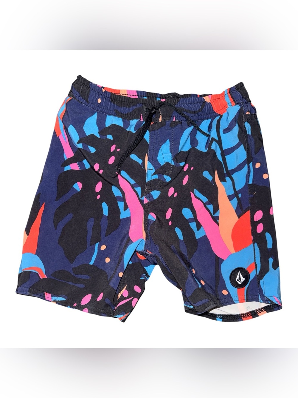 Volcom Boys Size 6 Colorful Tropical Surf Style Skater Swim Trunks Swimwear Suit